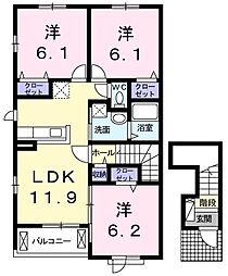 モンレーヴ1 3LDKの間取図画像