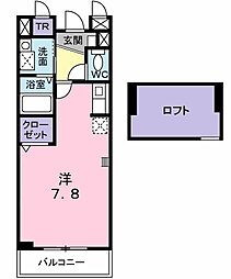 エテルノ・スクウェア弐番館 ワンルームの間取図画像