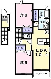 カレント2 2LDKの間取図画像
