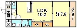 フォレストビュー 1LDKの間取図画像