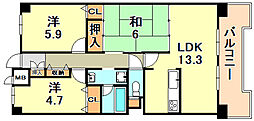 シャンティー舞子 3LDKの間取図画像
