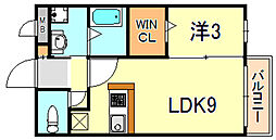 リヴェール 1LDKの間取図画像