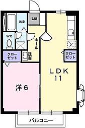 パークハイツ 2DKの間取図画像