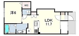 ハルカスイースト 1LDKの間取図画像
