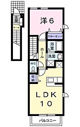 ヴィラ・アニメート 1LDKの間取図画像