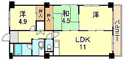 パークサイド明石 3LDKの間取図画像