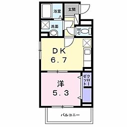 アステリア 1DKの間取図画像