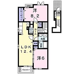 エレガントブロッサム 2LDKの間取図画像