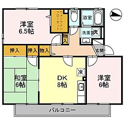 エスポワール二見 3DKの間取図画像