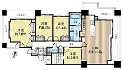 アルス近代美術館ウエスト 4LDKの間取図画像
