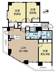 エクセルシオール白石 3LDKの間取図画像