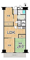 八事パーク・マンション 3DKの間取図画像