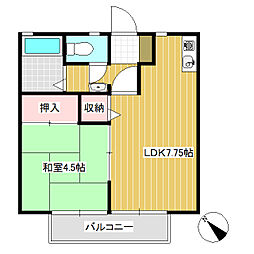 エスポワールM 1DKの間取図画像
