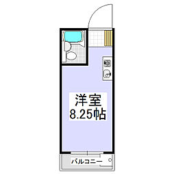 エルベコート ワンルームの間取図画像
