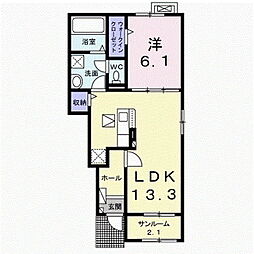モルゲンロート本郷 1LDKの間取図画像