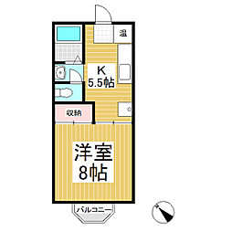 アメニティ・ユー 1Kの間取図画像