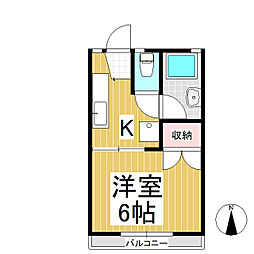 コーポあるまっと 1Kの間取図画像