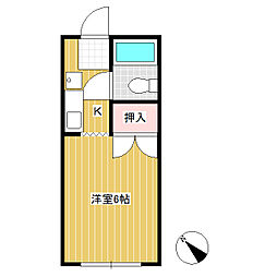 ハイツいわき 1Kの間取図画像