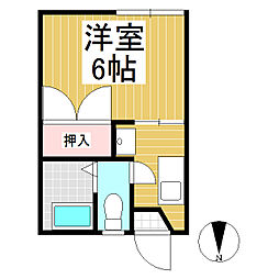 フォーブル常陵 1Kの間取図画像