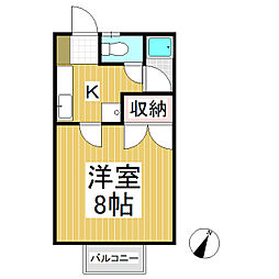 ハイツすいとぴい 1Kの間取図画像