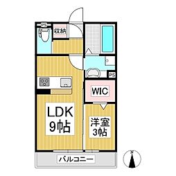 ルピナ上田駅前温泉口 1LDKの間取図画像