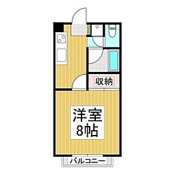 保屋野ハイツ 1Kの間取図画像