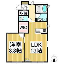 マストタウン上田原A 1LDKの間取図画像
