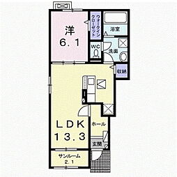 グランデOS1 1LDKの間取図画像