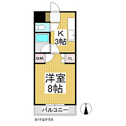 クラスター 1Kの間取図画像