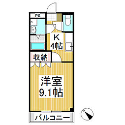 サニーコート 1Kの間取図画像