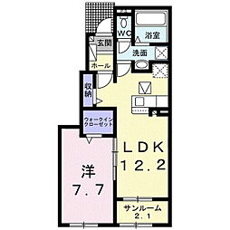 メルヴィレッジ2 1LDKの間取図画像