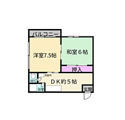 ウィン・パレス弁天 2DKの間取図画像
