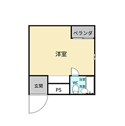 マリンコート ワンルームの間取図画像