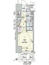プレサンス大阪ドームシティクロスティ 1Kの間取図画像