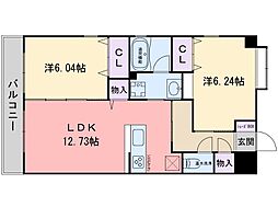 リバレイン 2LDKの間取図画像