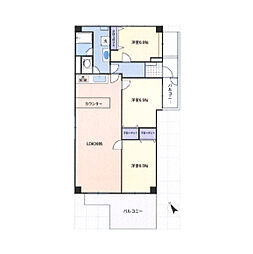 ハッコー佐倉マンション 3LDKの間取図画像