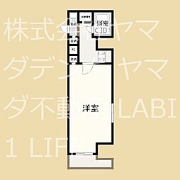高崎鞘町シティハウス 1Kの間取図画像
