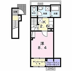 シャトー五反田 1Kの間取図画像