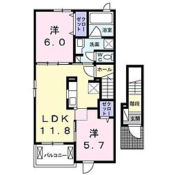 ファインドリーム 2LDKの間取図画像