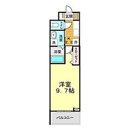 グランノア 1Kの間取図画像