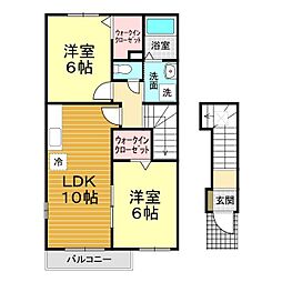 勇駿2番館 2LDKの間取図画像