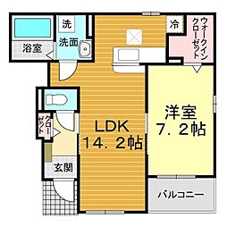 エラルノ・ソーレ 1LDKの間取図画像