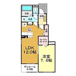 エクセルハウス下関5王喜本町 1LDKの間取図画像