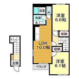ベルフィオーレ2番館 2LDKの間取図画像