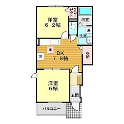 プロムナード・ソレイユ 2DKの間取図画像
