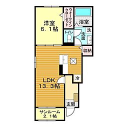 エブリワン 1LDKの間取図画像