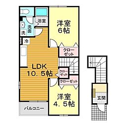 ソレアード・エムB 2LDKの間取図画像