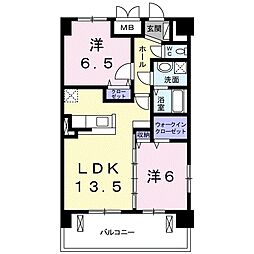 アルカディアコート 2LDKの間取図画像