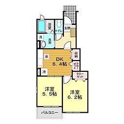 シュトラール1 2DKの間取図画像