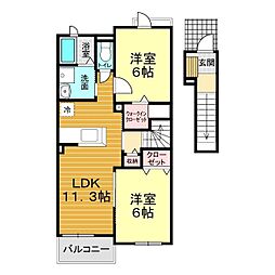 ららこーとB 2LDKの間取図画像